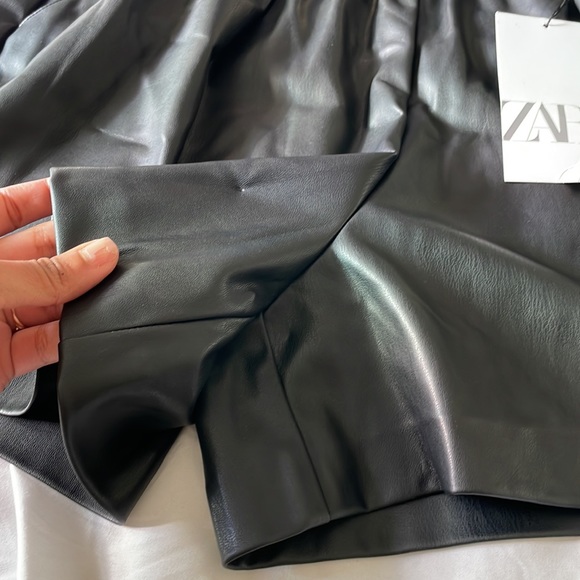 Zara Belted Faux Leather Shorts - Picture 12 of 14